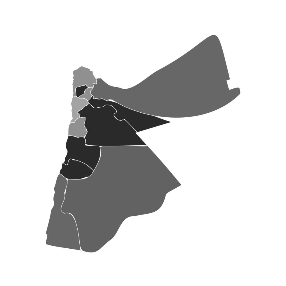 mappa grigia divisa della giordania vettore