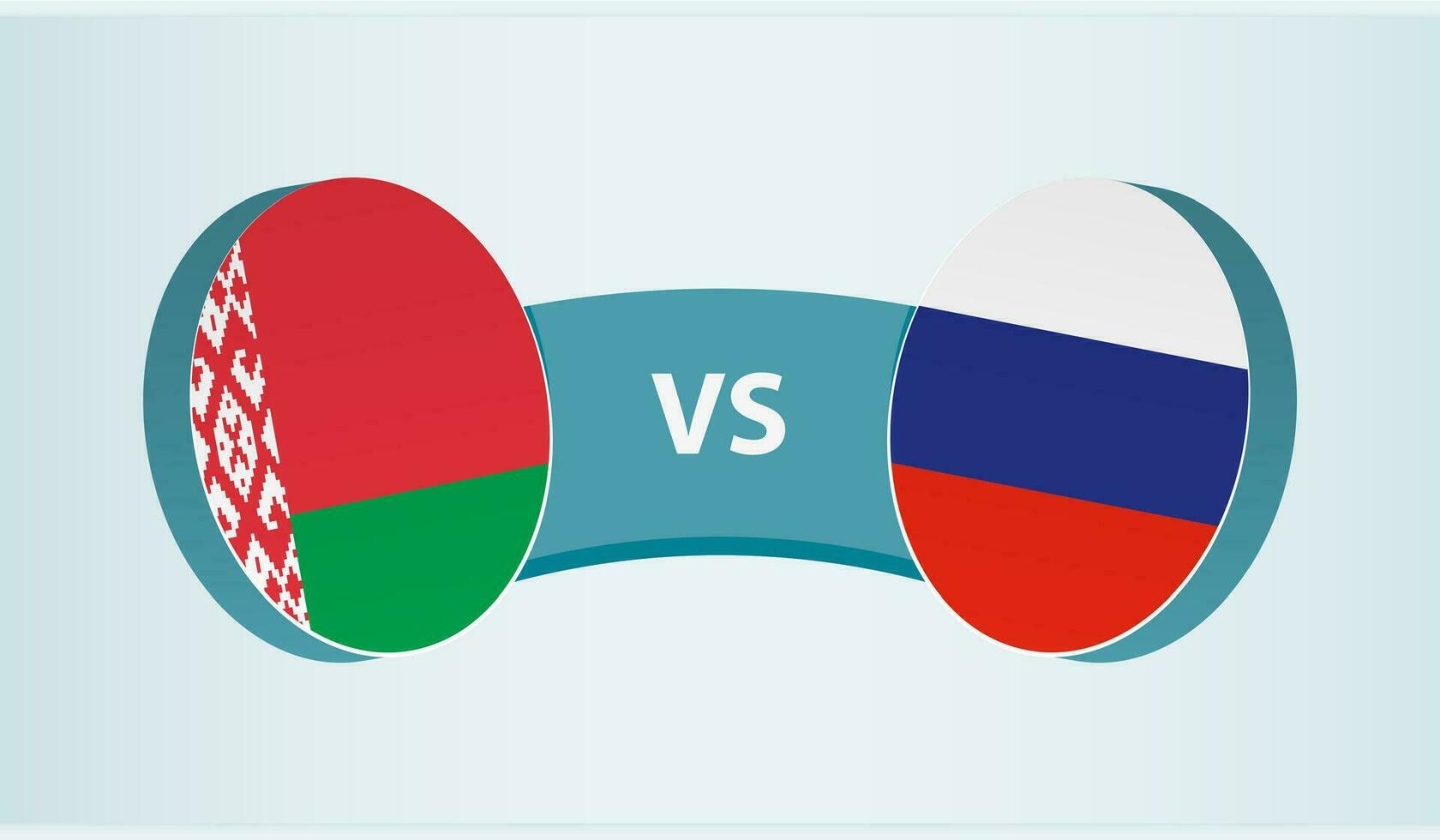 bielorussia contro Russia, squadra gli sport concorrenza concetto. vettore