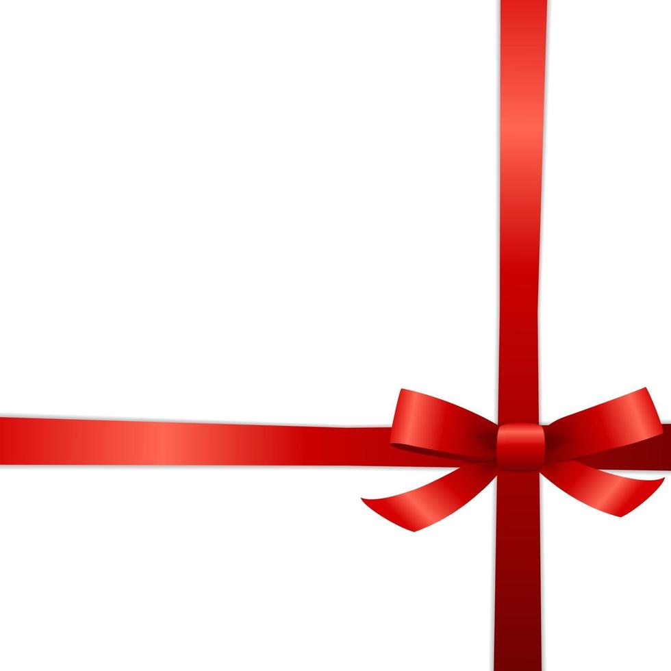 carta regalo con nastro rosso e fiocco. illustrazione vettoriale