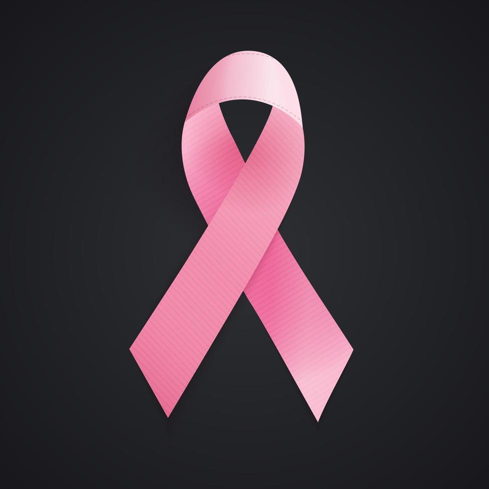 nastro Rosa. segno di cancro al seno. illustrazione vettoriale