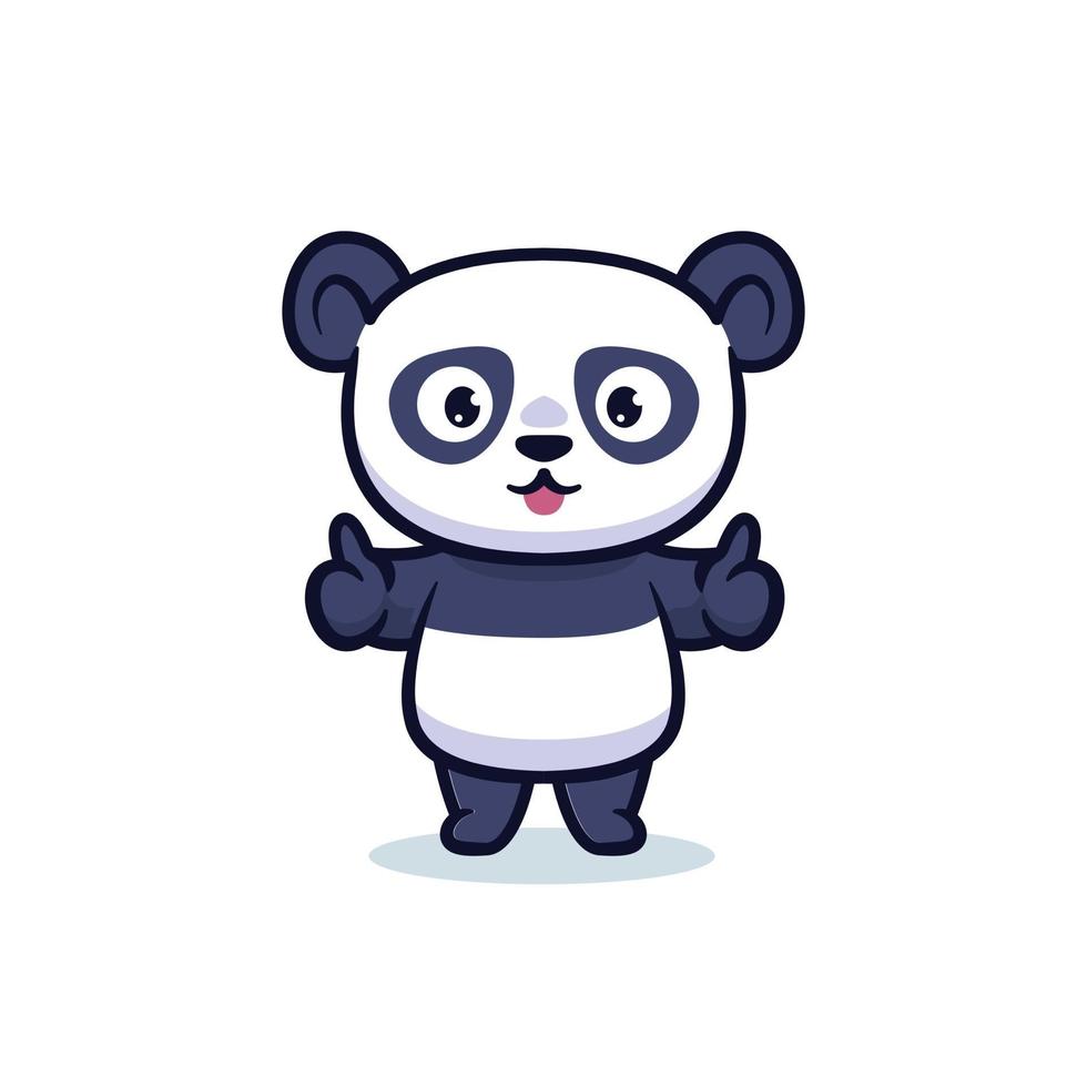 simpatico personaggio panda kawaii vettore