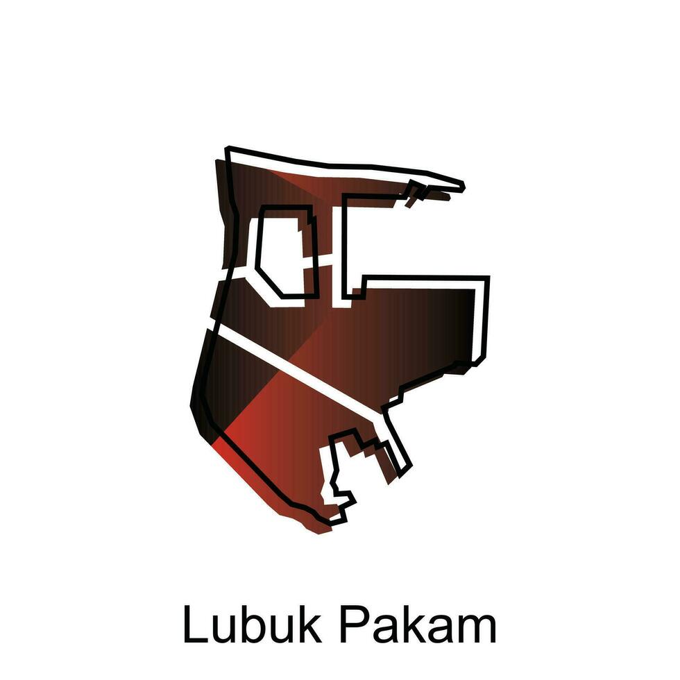 lubuk pakam città carta geografica di nord sumatra Provincia nazionale frontiere, importante città, mondo carta geografica nazione vettore illustrazione design modello