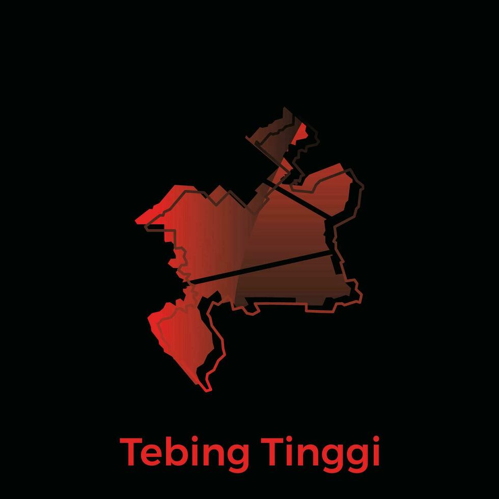 tebing tingi città carta geografica di nord sumatra Provincia nazionale frontiere, importante città, mondo carta geografica nazione vettore illustrazione design modello