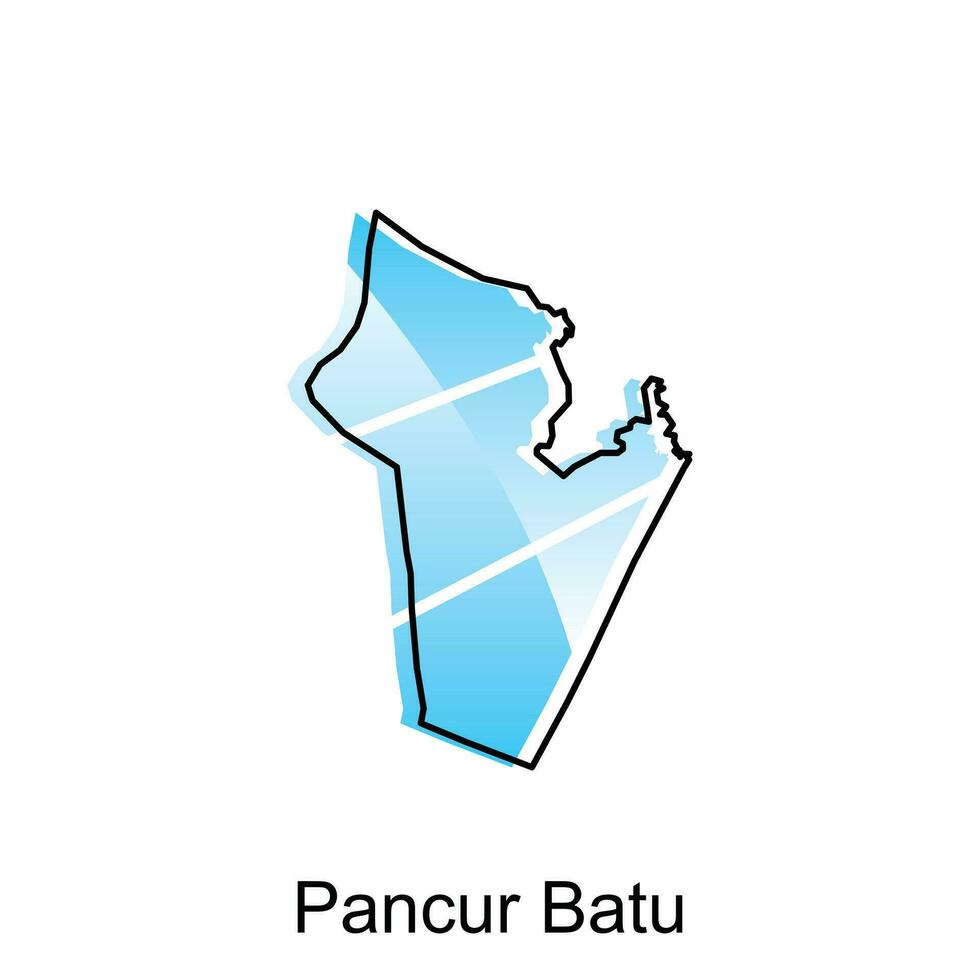 alto dettagliato vettore carta geografica di pancur batu città moderno schema, logo vettore design. astratto, disegni concetto, logo, logotipo elemento per modello.