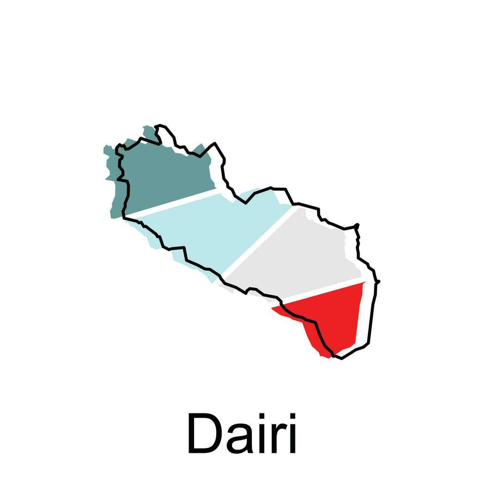 dairi città carta geografica di nord sumatra Provincia nazionale frontiere, importante città, mondo carta geografica nazione vettore illustrazione design modello