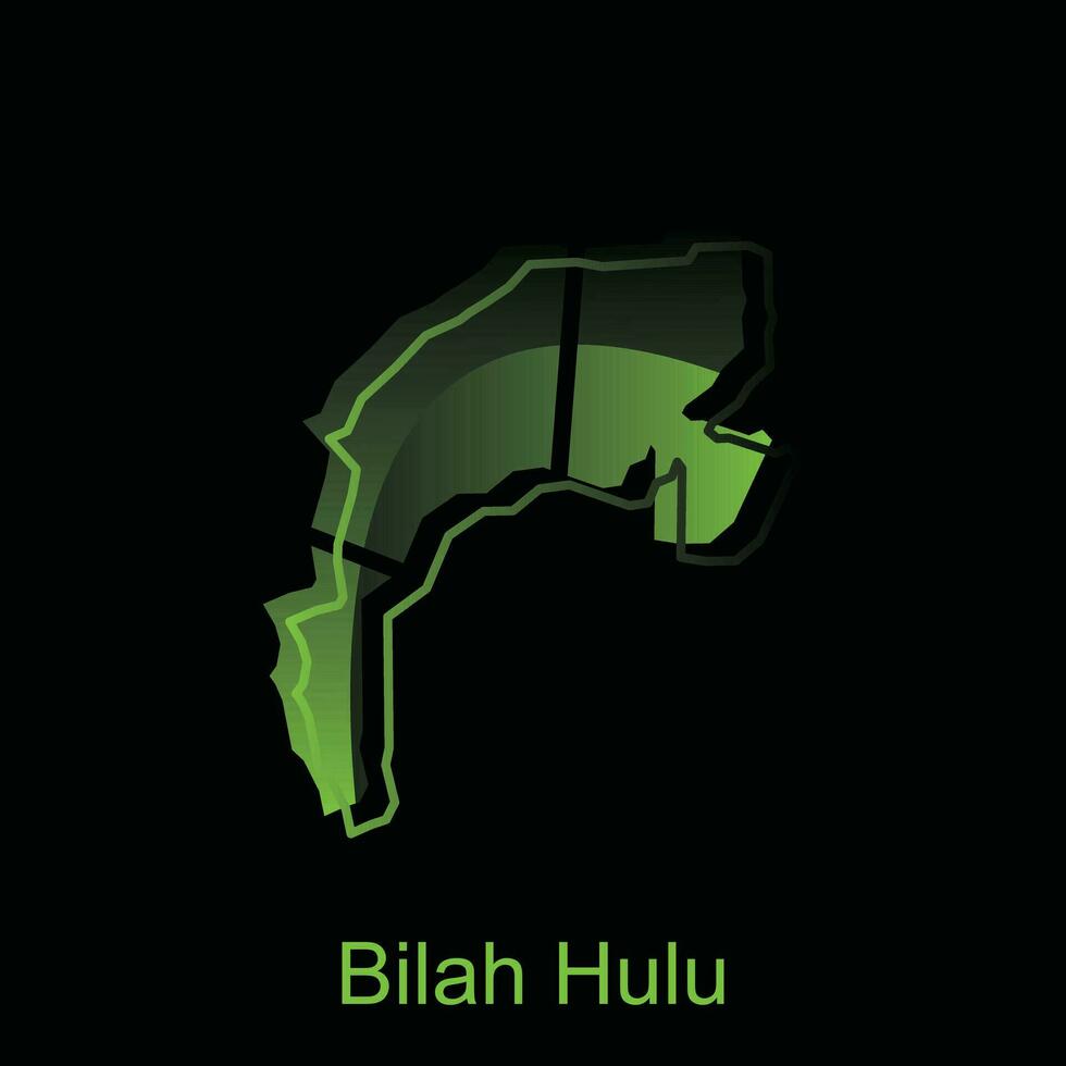 carta geografica città di bilah hulu illustrazione design con schema su nero sfondo, design modello adatto per il tuo azienda vettore