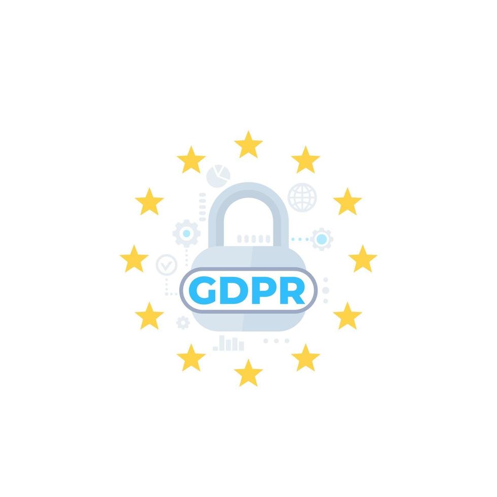 gdpr, illustrazione vettoriale del regolamento generale sulla protezione dei dati