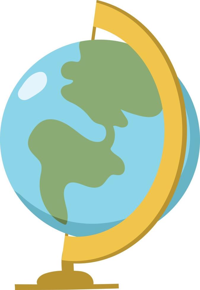 disegno del globo in stile cartone animato. mappa del pianeta terra con paesi e continenti. illustrazione vettoriale modificabile su sfondo bianco.