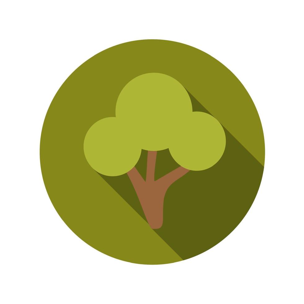 concetto di design piatto illustrazione vettoriale albero verde con ombra lunga.