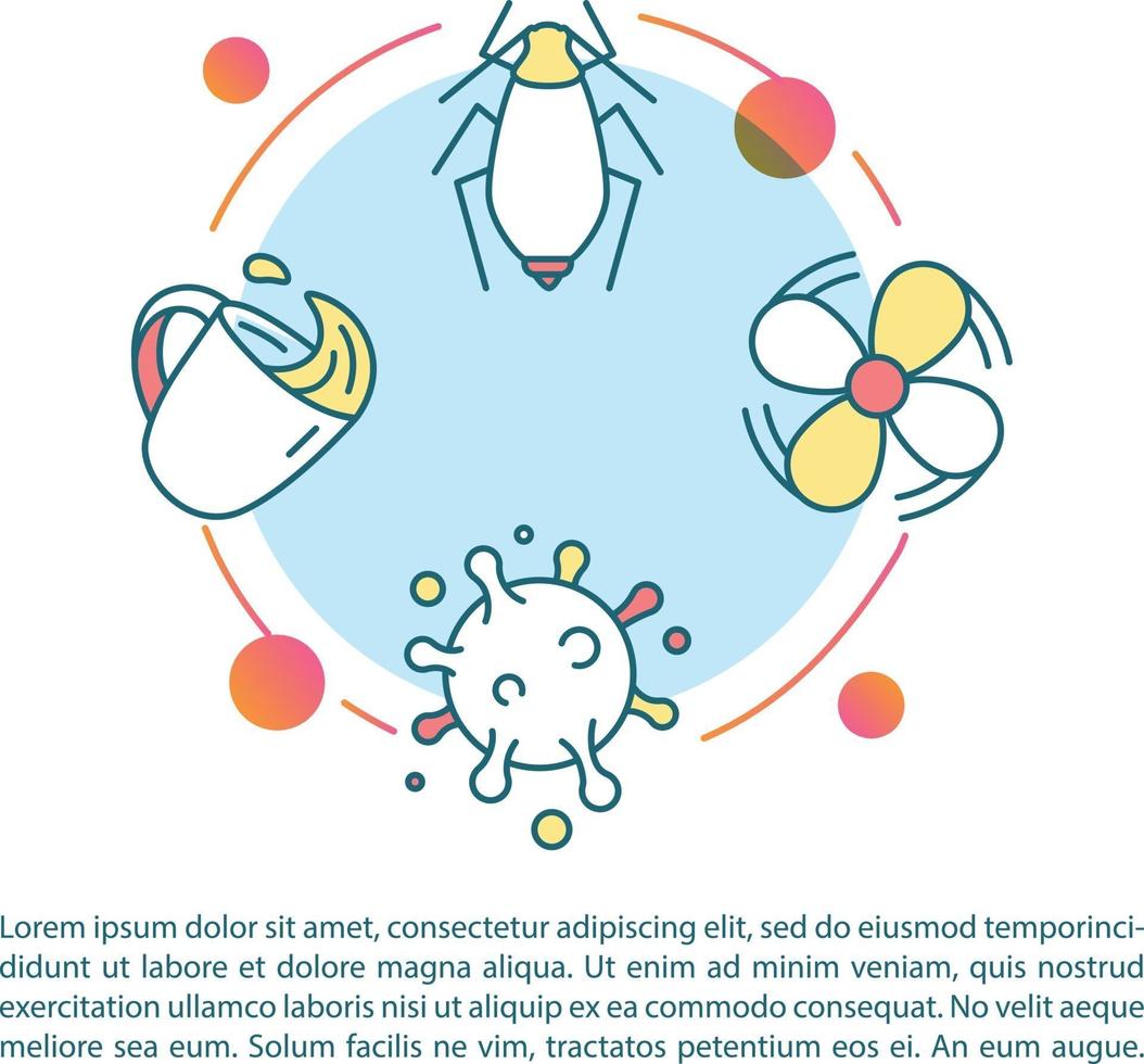 icona del concetto di nemici delle piante con testo vettore