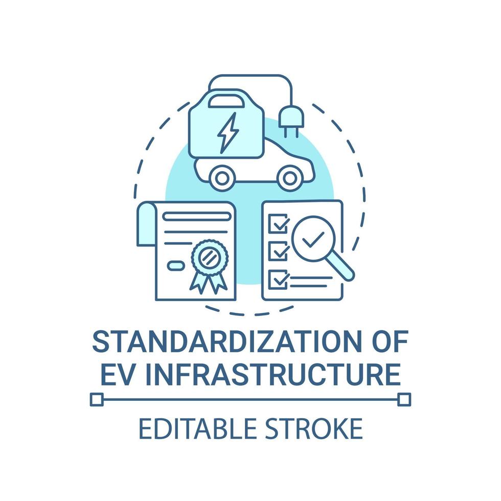 ev icona del concetto di standardizzazione delle infrastrutture. vettore