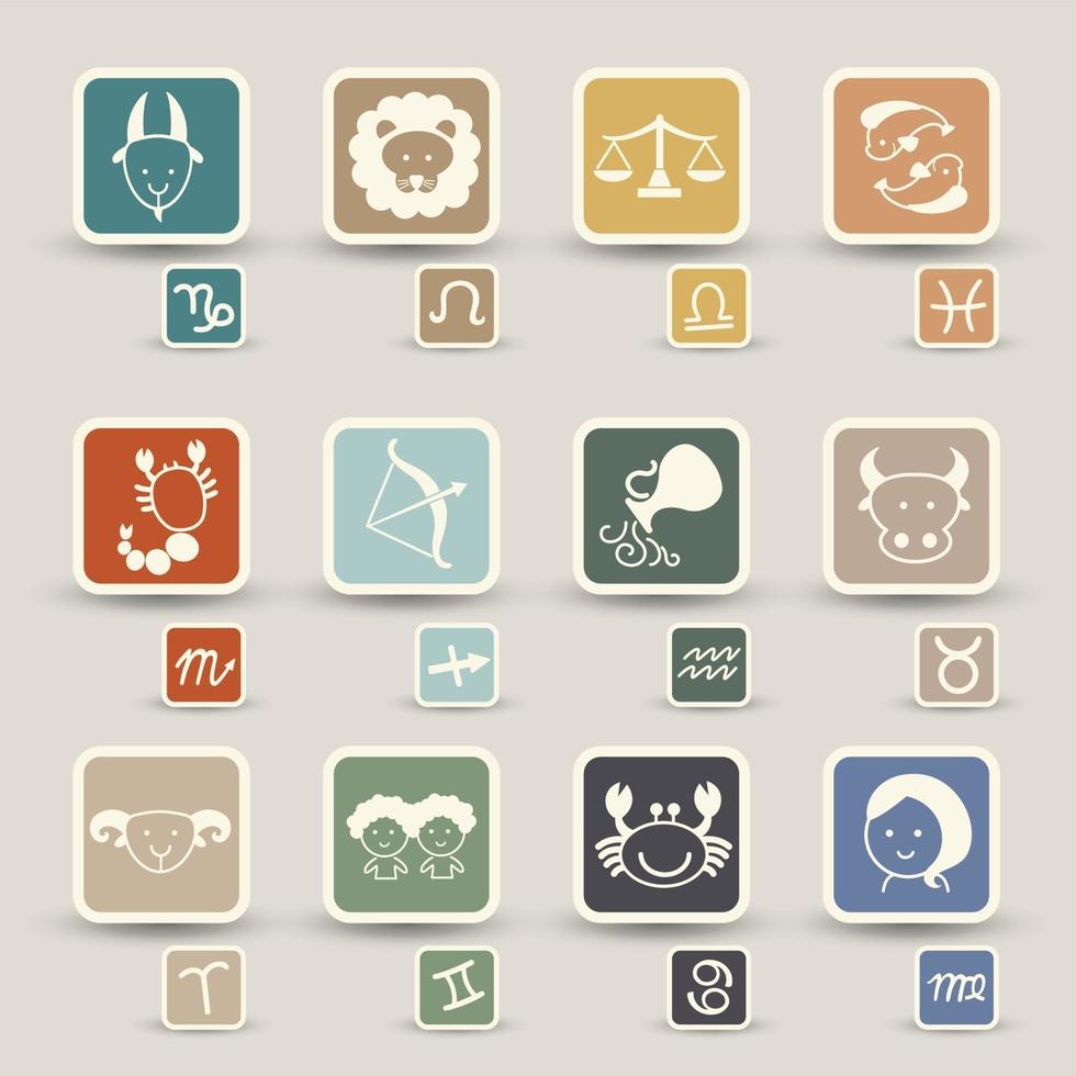 set di icone zodiacali illustrazione vettore