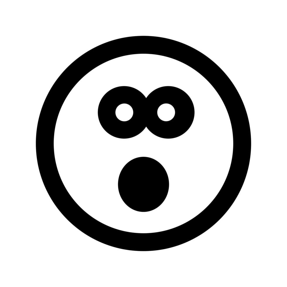 cartone animato sorpreso sorriso emoticon faccia icona in stile piatto vettore