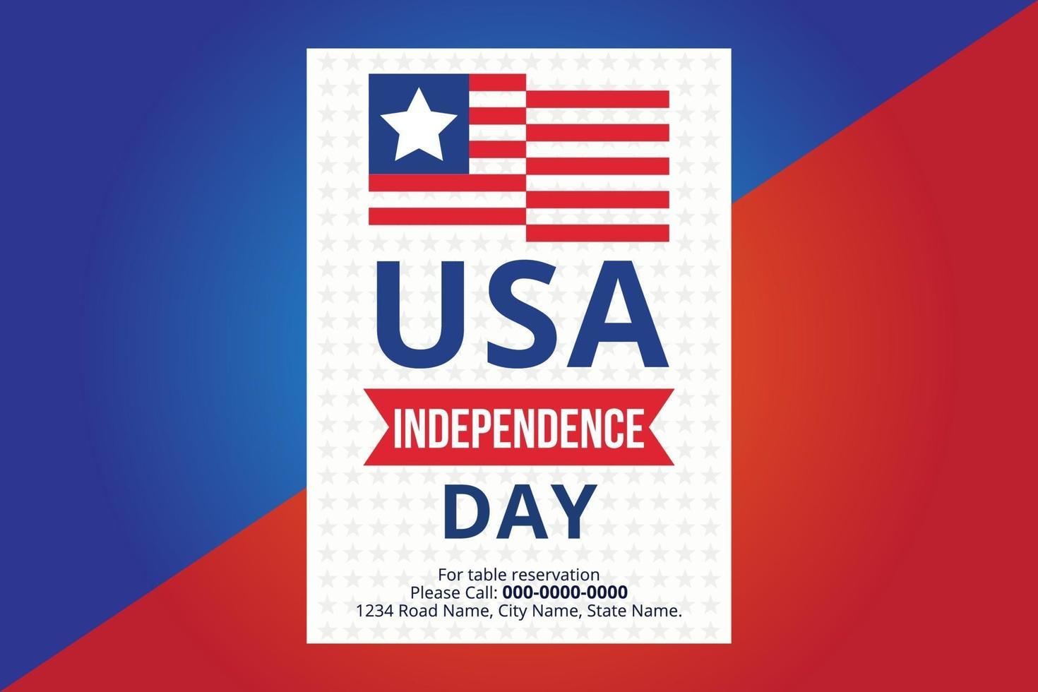 buon giorno dell'indipendenza 4 luglio, giorno degli stati uniti d'america. vettore