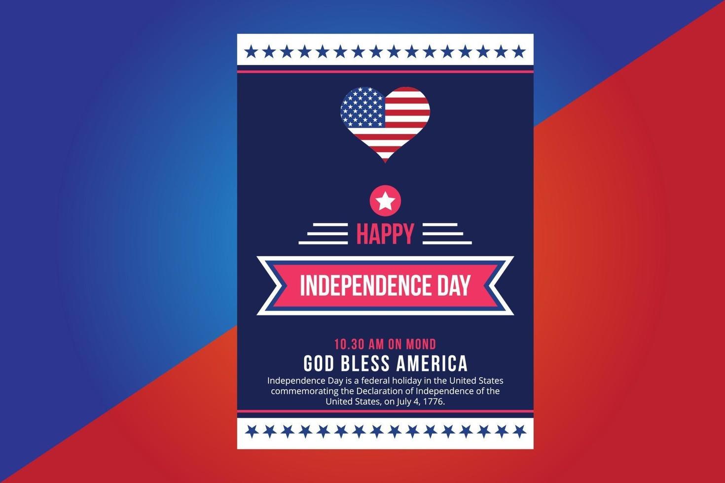 buon giorno dell'indipendenza 4 luglio, giorno degli stati uniti d'america. vettore