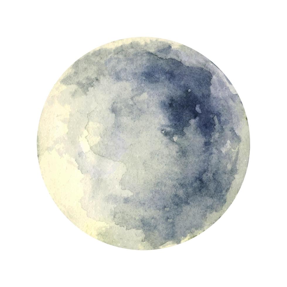 Luna piena. illustrazione dell'acquerello. vettore