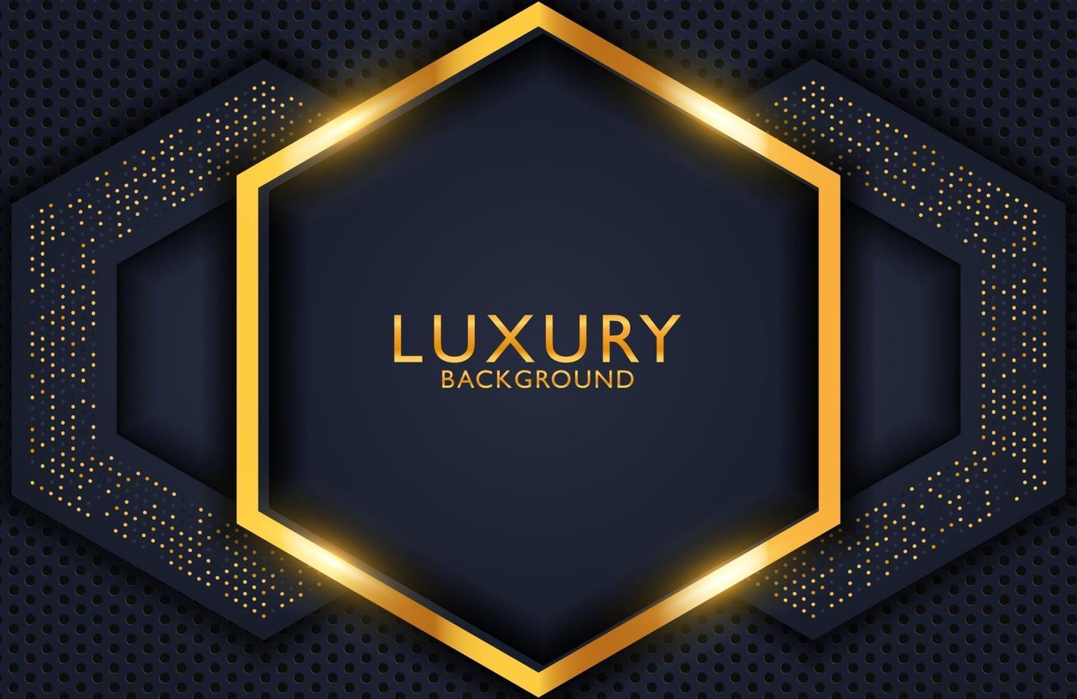 lusso elegante astratto sfondo geometrico nero e oro lucido vettore