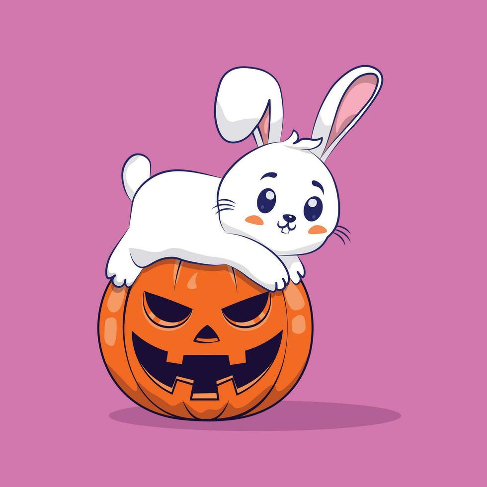 Halloween zucca coniglietto vettore