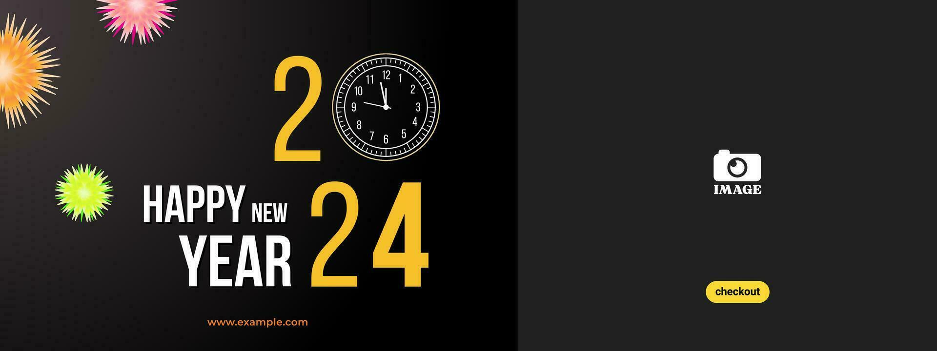 contento nuovo anno 2024. tipografia design per sfondo, striscione, manifesto, saluto vettore