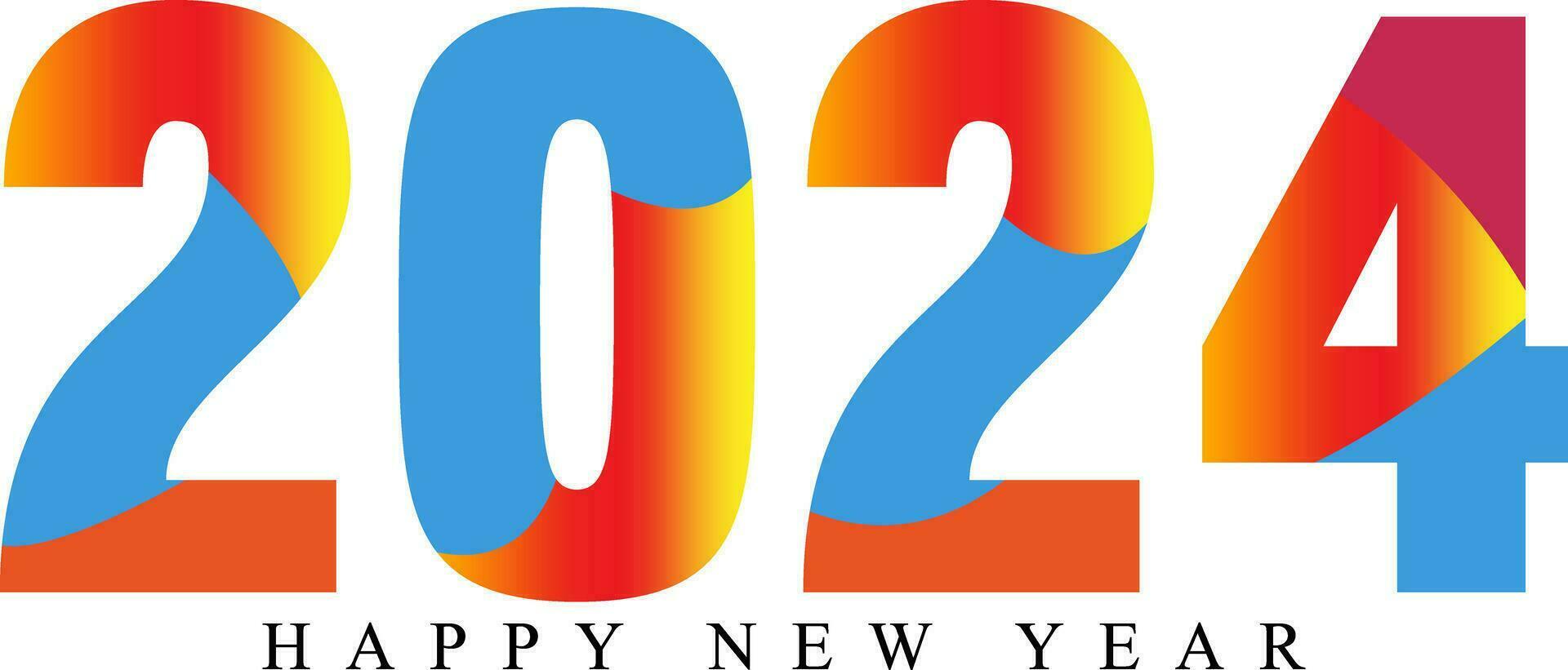 contento nuovo anno 2024 design con numeri. contento nuovo anno 2024 vettore design per manifesto, calendario, bandiera e Di Più