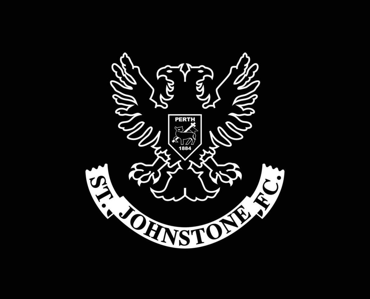 st johnstone fc club logo simbolo bianca Scozia lega calcio astratto design vettore illustrazione con nero sfondo