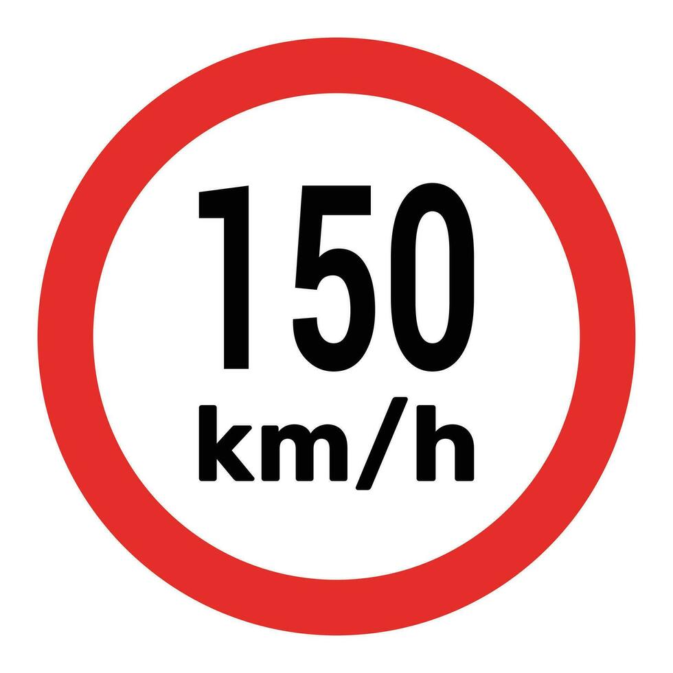 velocità limite cartello 150 km h icona vettore illustrazione