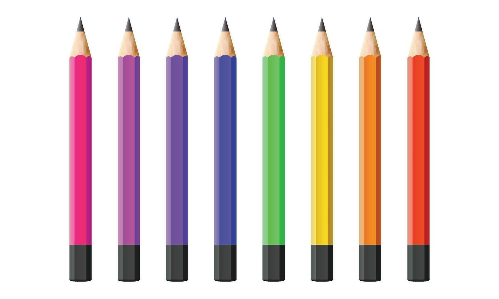 vettore matita colorato realistico impostato isolato su bianca