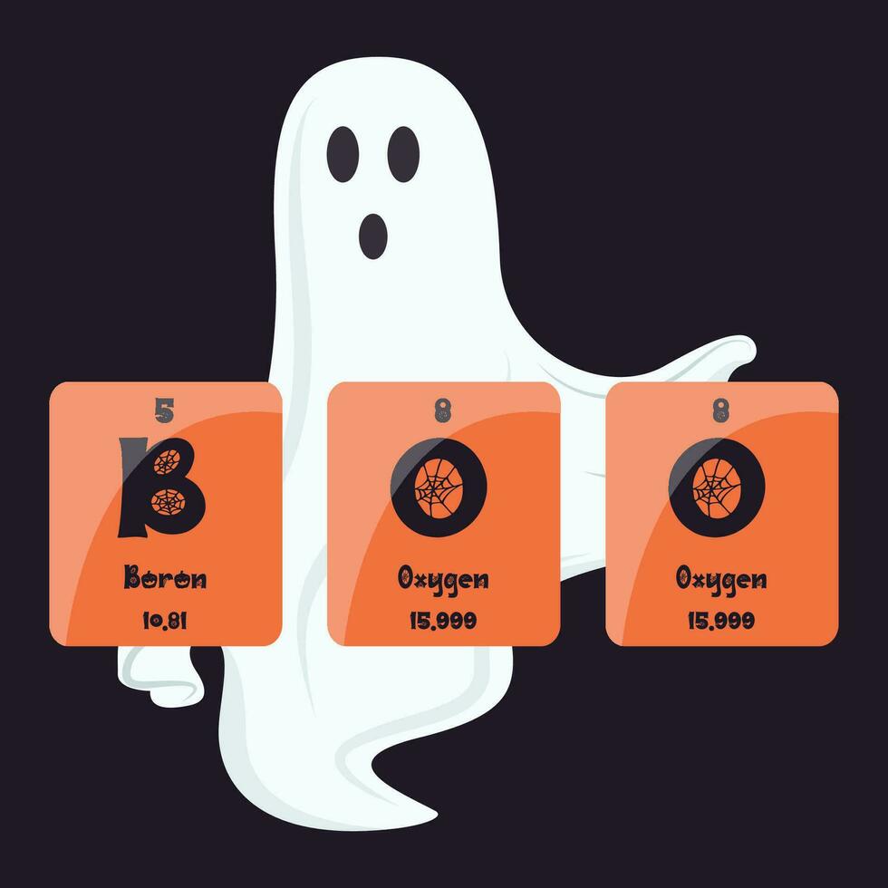 scienza a tema Halloween fantasma vettore illustrazione
