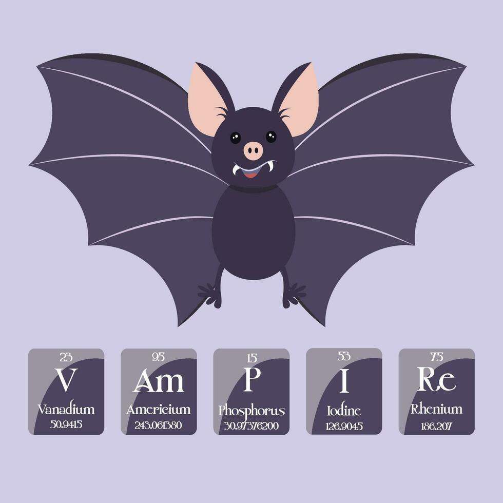 scienza a tema vampiro pipistrello vettore illustrazione grafico