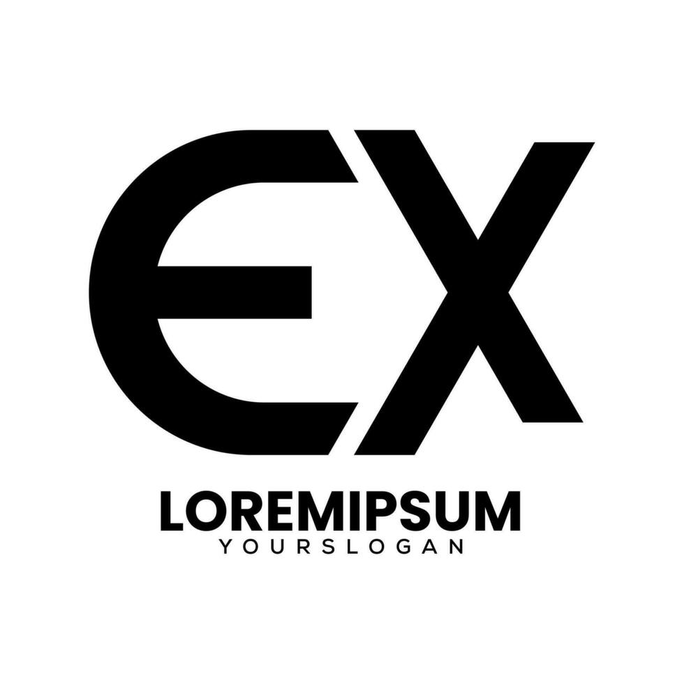 creativo lettera e X icona logo design vettore