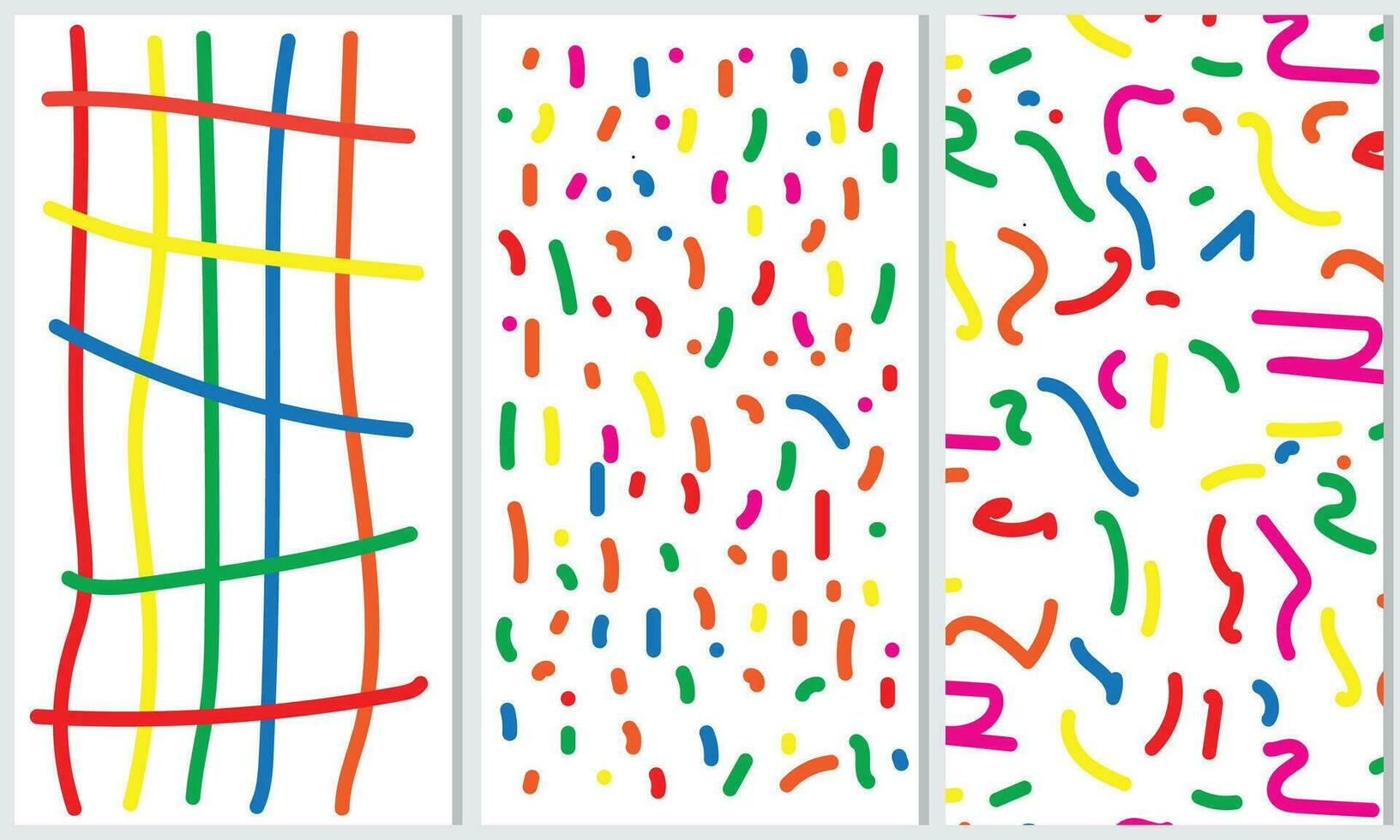 divertimento colorato astratto linea scarabocchio forma impostare. creativo minimalista stile arte simbolo collezione per bambini o festa celebrazione con moderno forme vettore