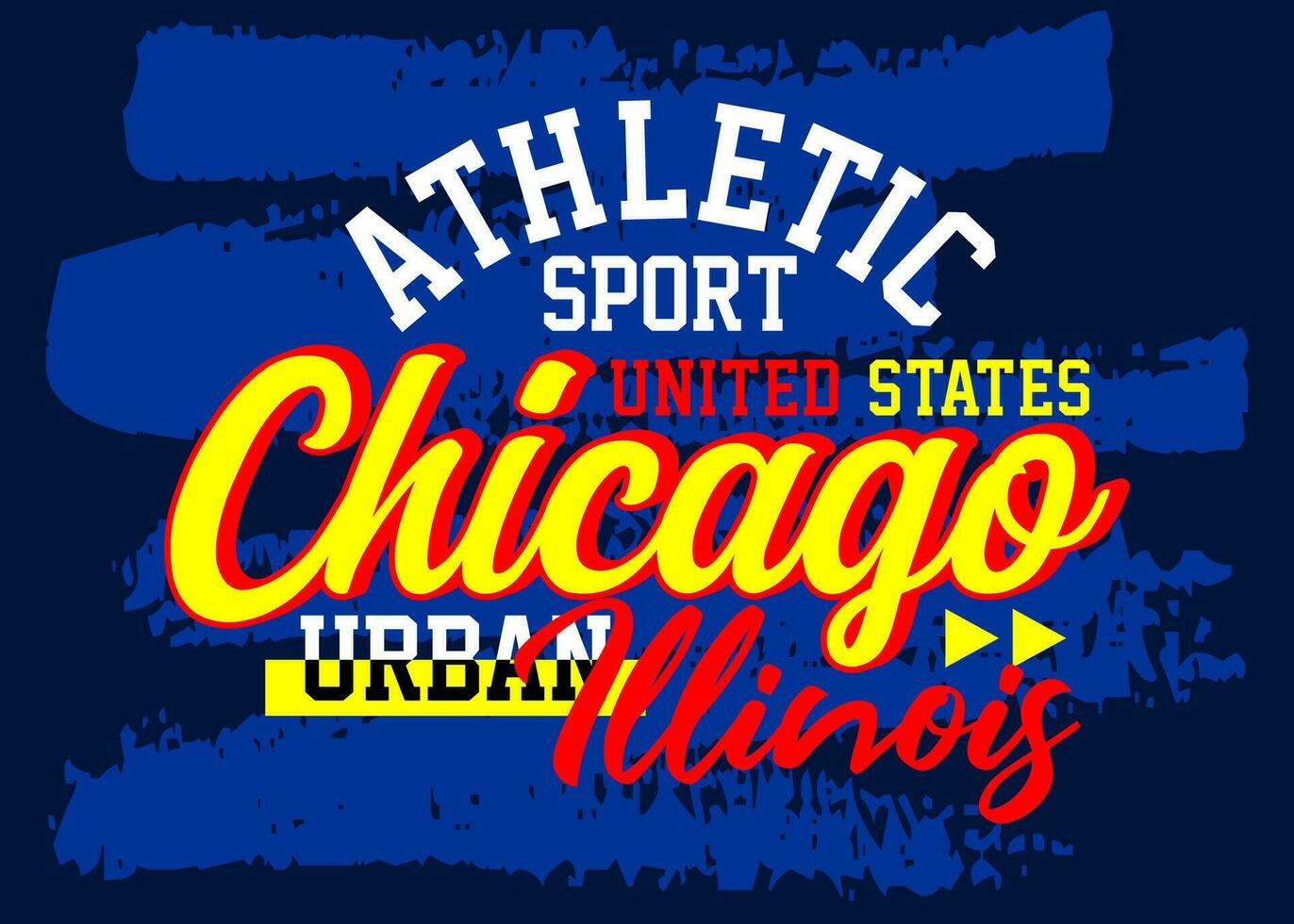 Chicago Illinois urbano atletico gli sport carattere tipografico Vintage ▾ Università, tipografia, per maglietta, manifesti, etichette, eccetera. vettore