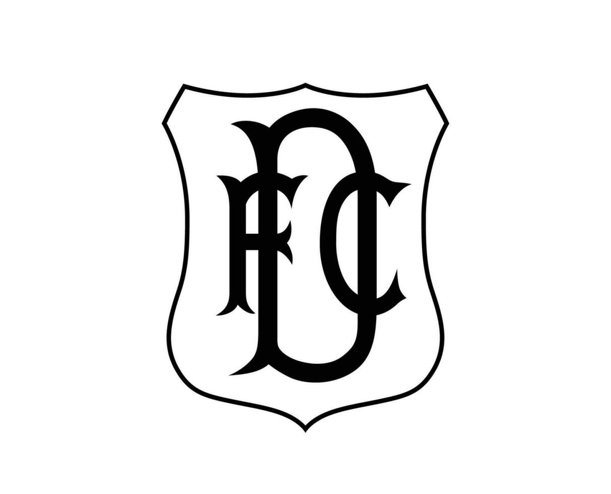 dundee fc logo club simbolo nero Scozia lega calcio astratto design vettore illustrazione