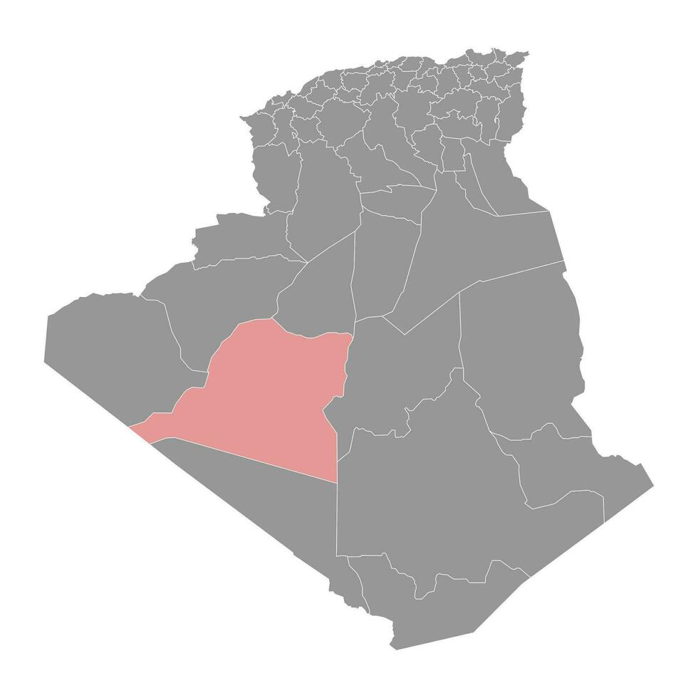 adrar Provincia carta geografica, amministrativo divisione di Algeria. vettore