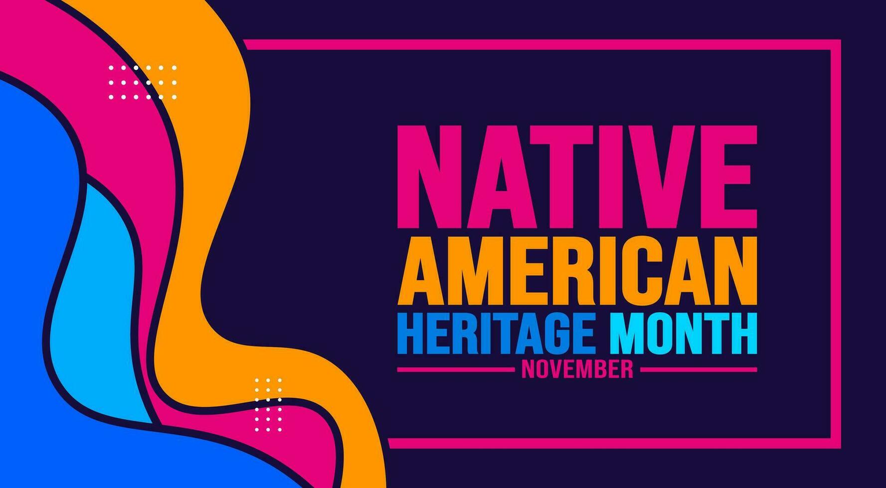 novembre è nativo americano eredità mese sfondo modello. americano indiano cultura celebrare annuale nel unito stati. uso per striscione, cartello, carta, manifesto design modello con testo iscrizione. vettore