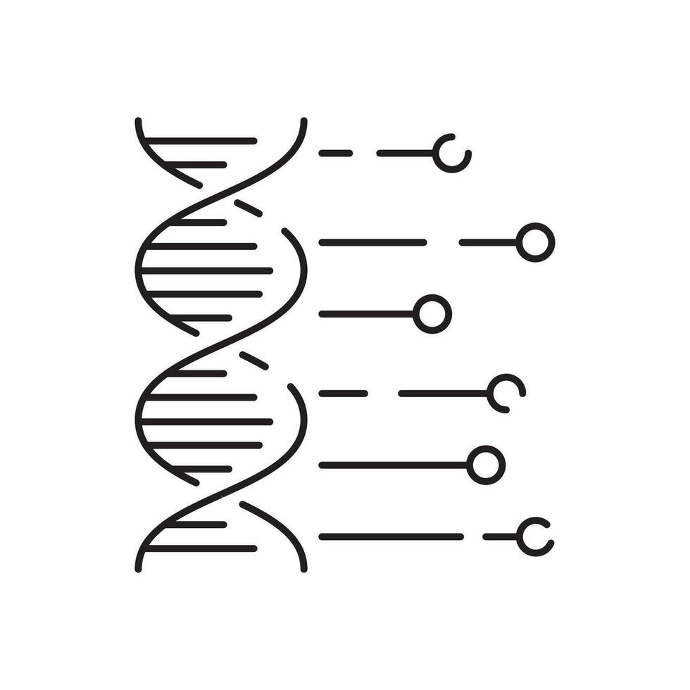 genetico ingegneria vettore linea icona. genetica laboratorio ricerca. agricoltura scienza, schema cartello, lineare simbolo, vettore, piatto illustrazione.