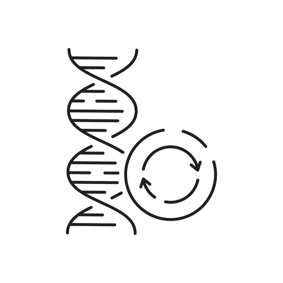 genetico ingegneria vettore linea icona. genetica laboratorio ricerca. agricoltura scienza, schema cartello, lineare simbolo, vettore, piatto illustrazione.