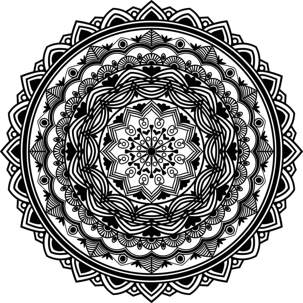 mandala nero per il design, disegno del modello circolare mandala vettore