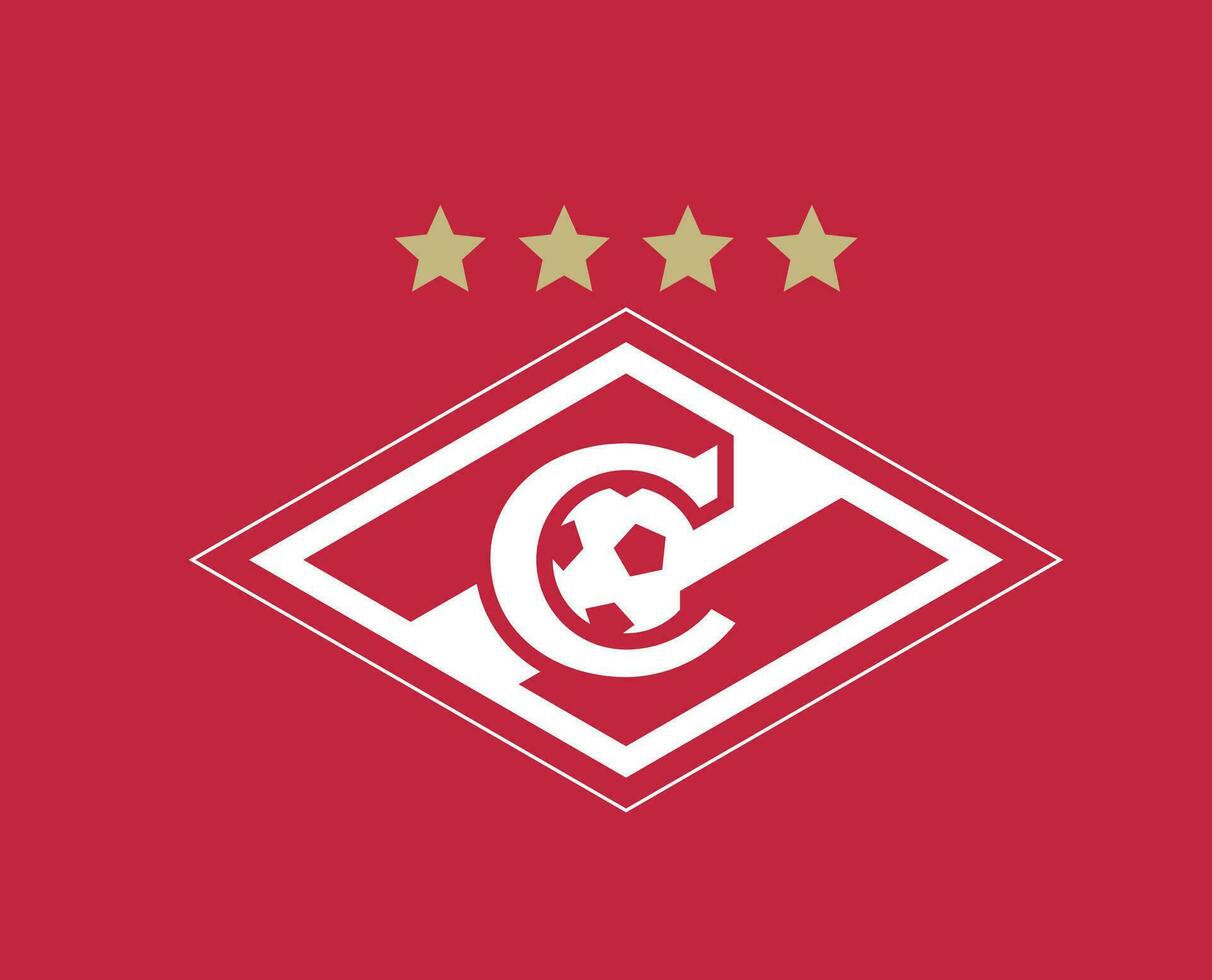 spartano moskva club simbolo logo Russia lega calcio astratto design vettore illustrazione con rosso sfondo