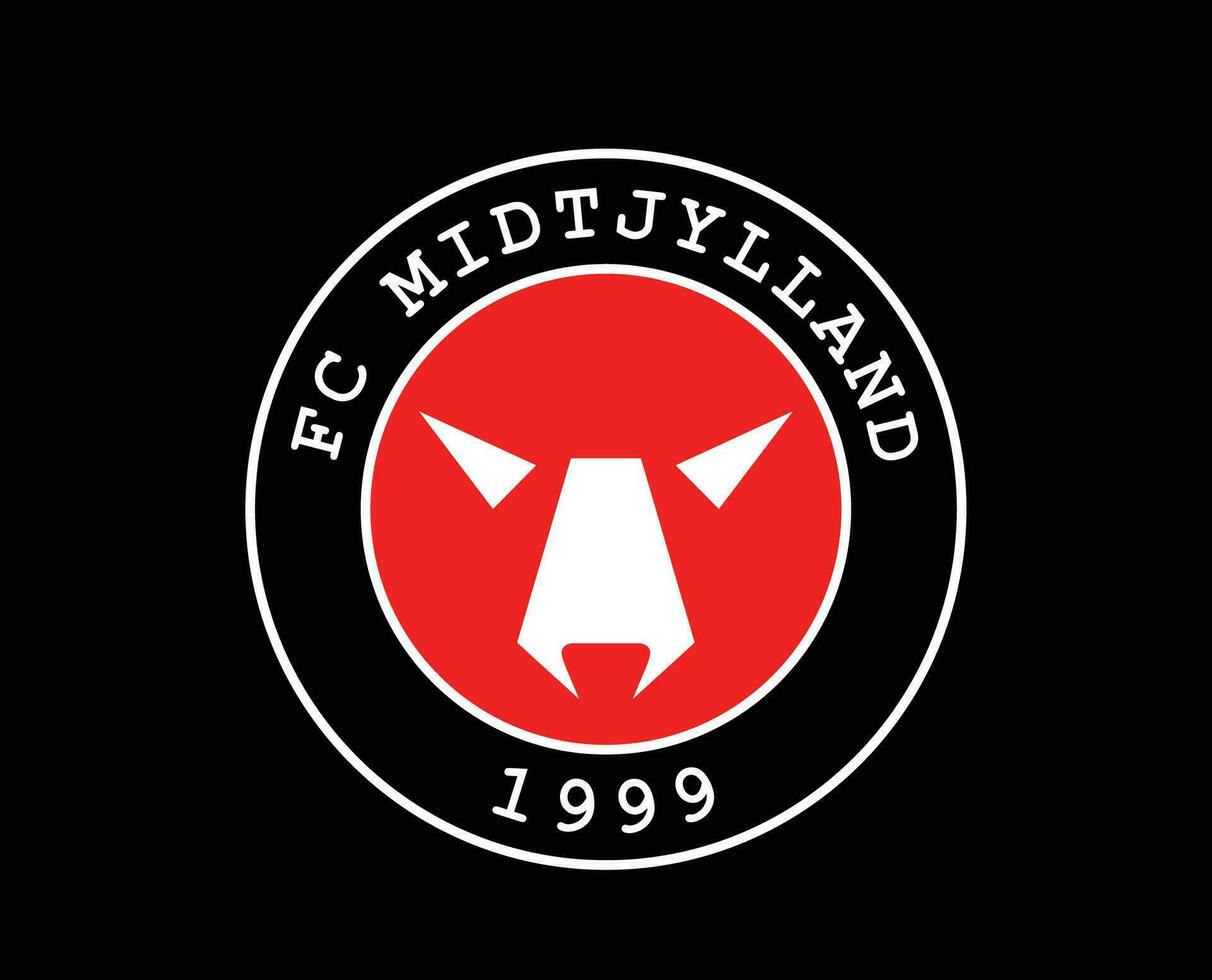 fc Midtjylland club logo simbolo Danimarca lega calcio astratto design vettore illustrazione con nero sfondo