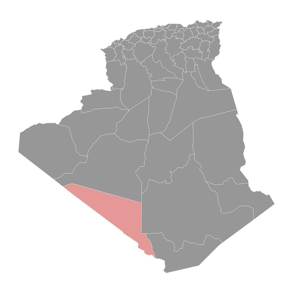 bordj baji mokhtar Provincia carta geografica, amministrativo divisione di Algeria. vettore