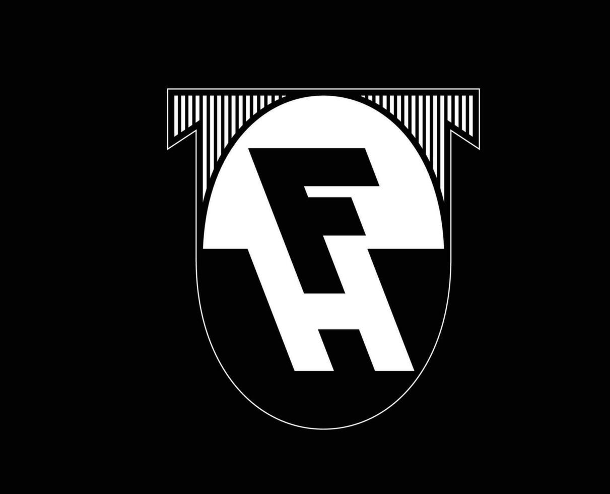 fh hafnarfjörður club logo simbolo bianca Islanda lega calcio astratto design vettore illustrazione con nero sfondo
