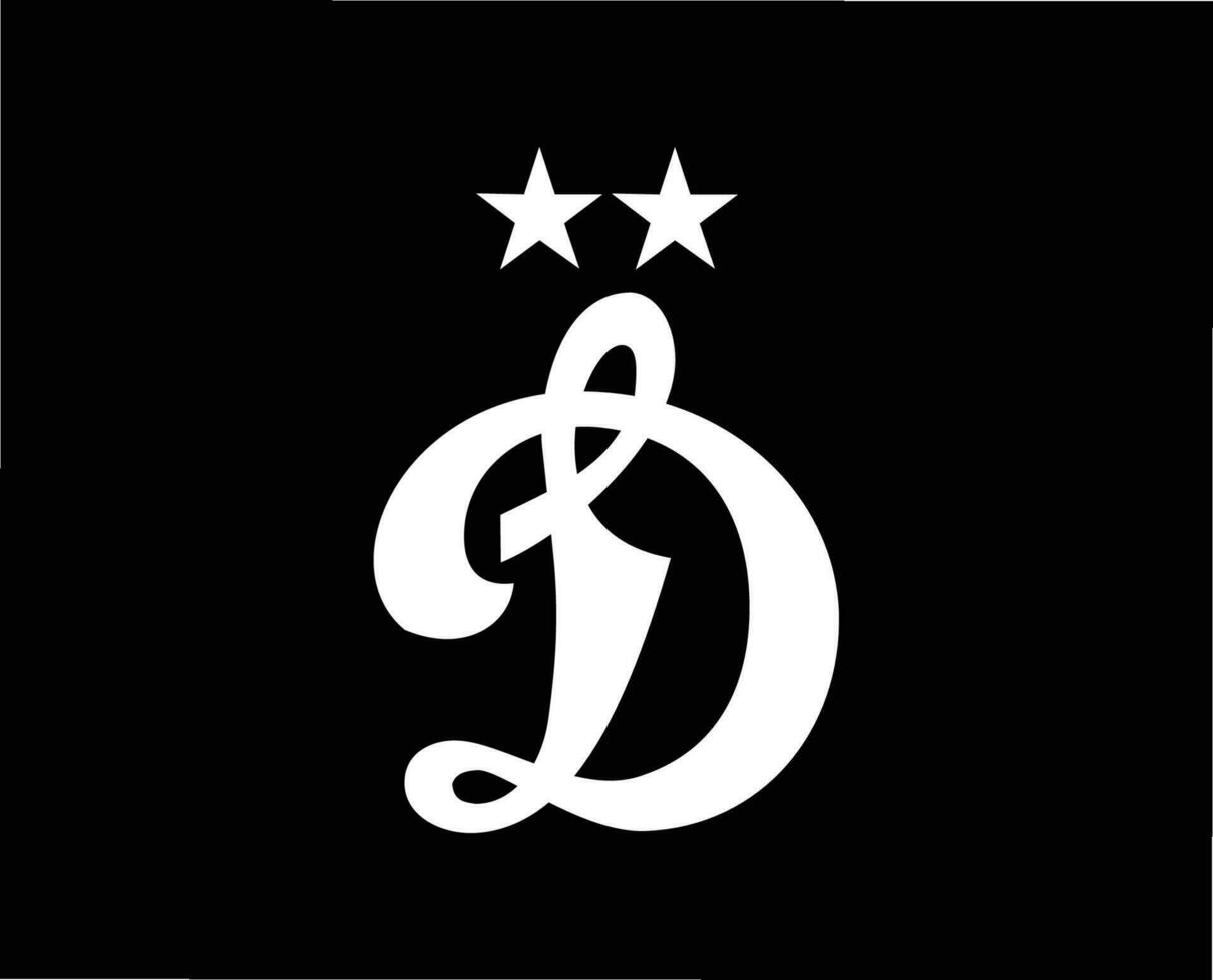 dinamo moscou club logo simbolo bianca Russia lega calcio astratto design vettore illustrazione con nero sfondo
