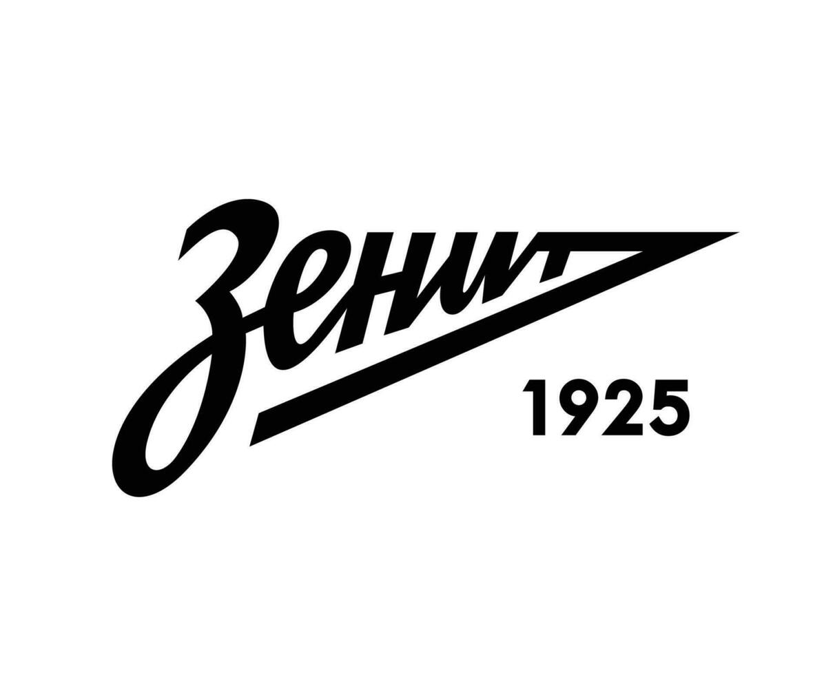 zenit st petersburg logo club simbolo nero Russia lega calcio astratto design vettore illustrazione