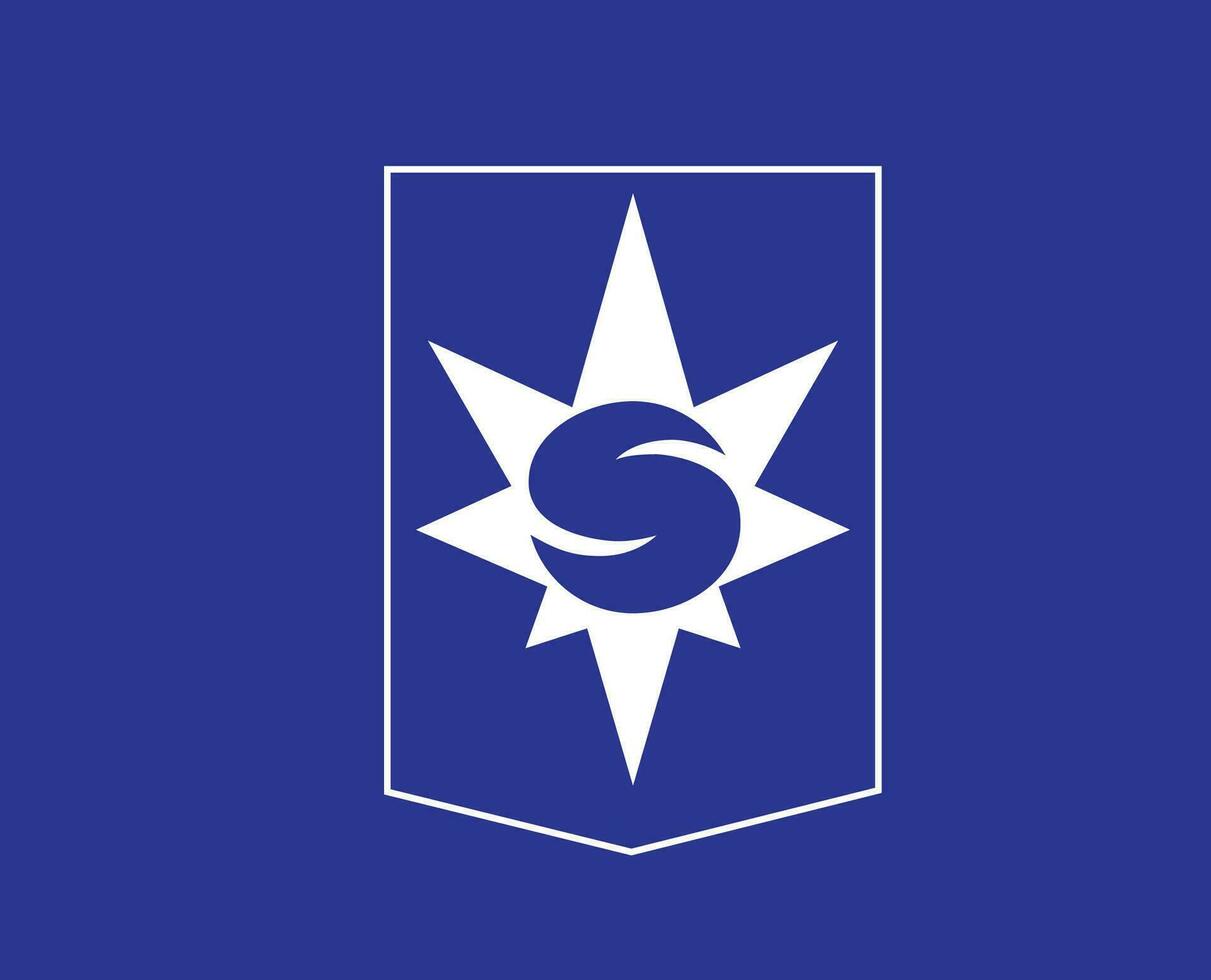 Stjarnan Gardabaer club logo simbolo Islanda lega calcio astratto design vettore illustrazione con blu sfondo