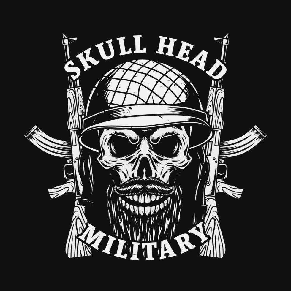 soldato cranio con militare casco portafortuna vettore