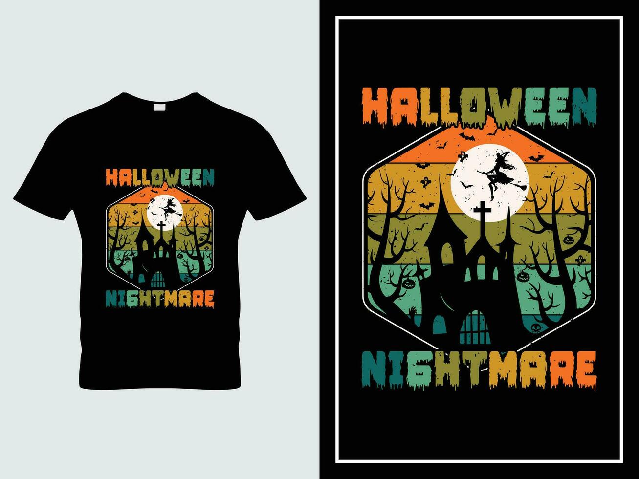 Halloween t camicia design illustrazione vettore Halloween incubo