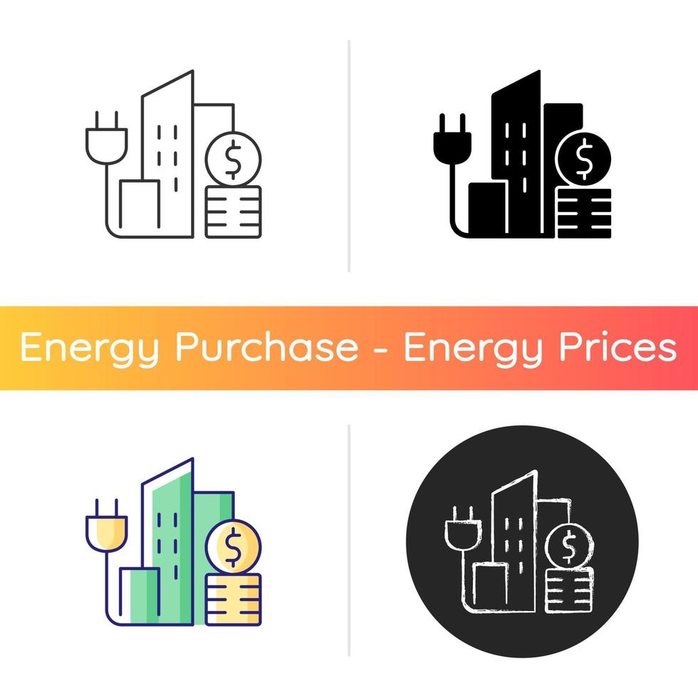 icona del prezzo dell'energia urbana vettore