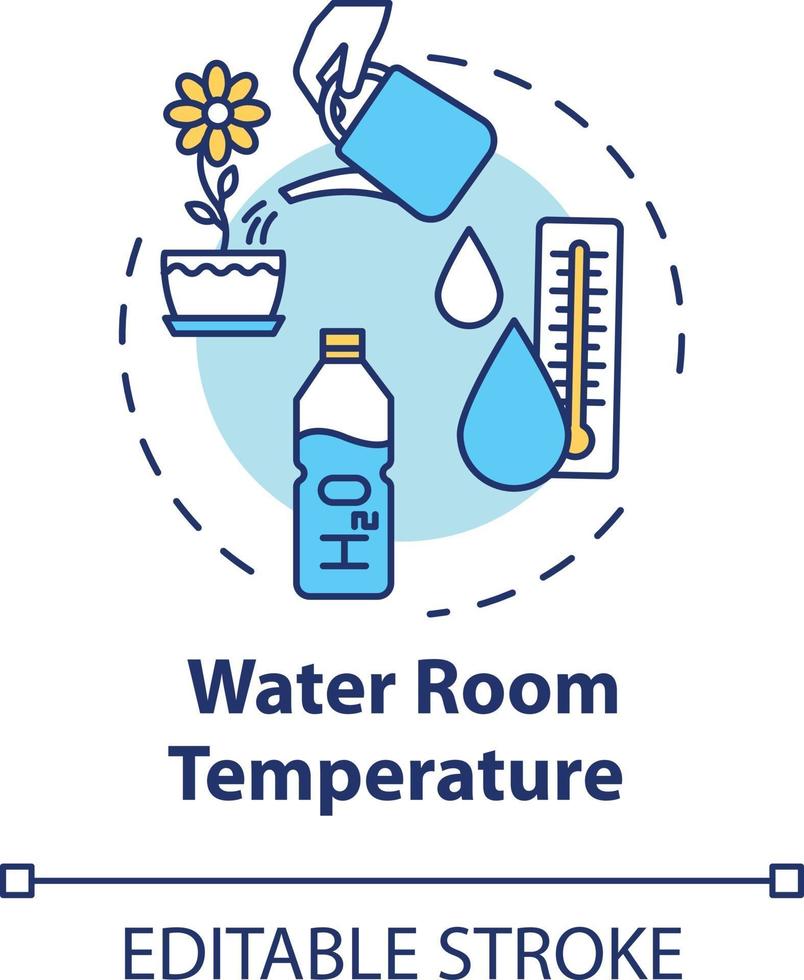 icona del concetto di temperatura ambiente dell'acqua vettore