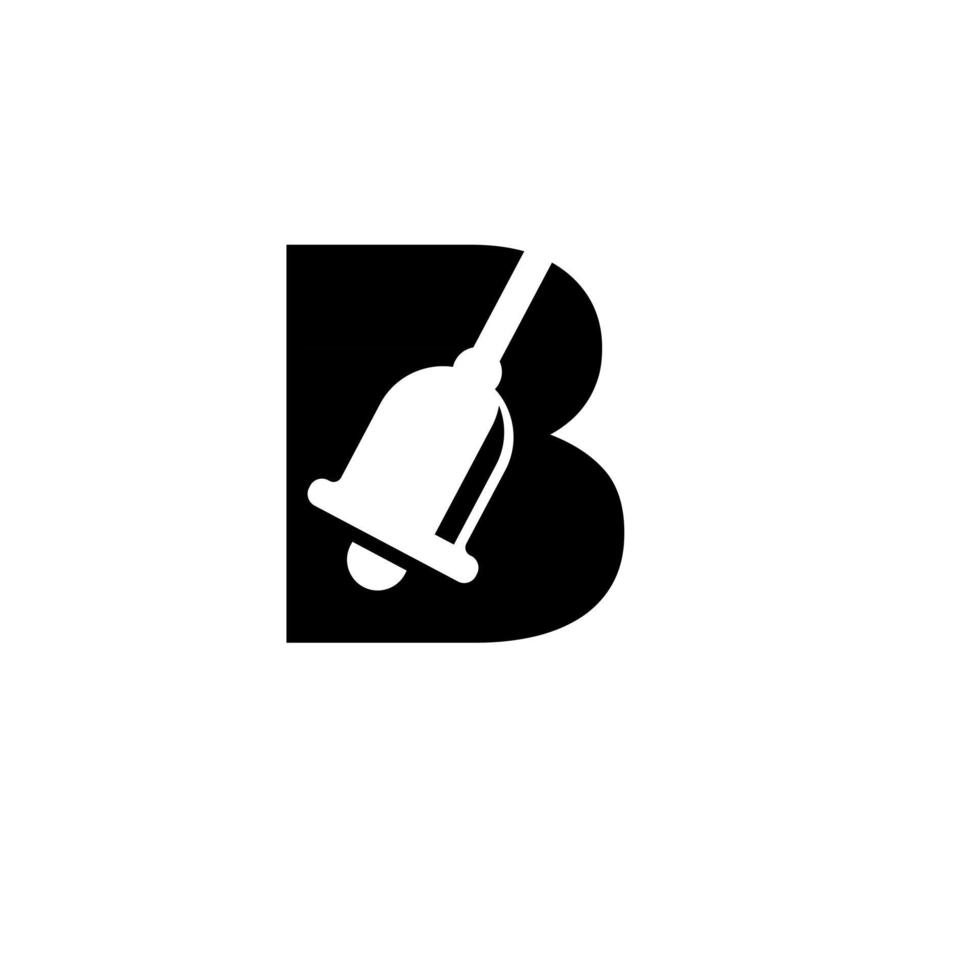 campana con lettera maiuscola iniziale b vettore logo nero icona illustrazione design isolato